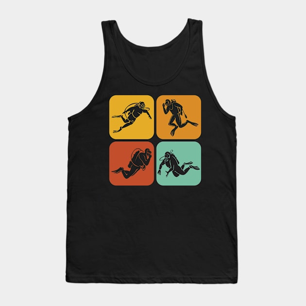 Retro Aesthetic Scuba Divers I Scuba Diving Tank Top by Shirtjaeger